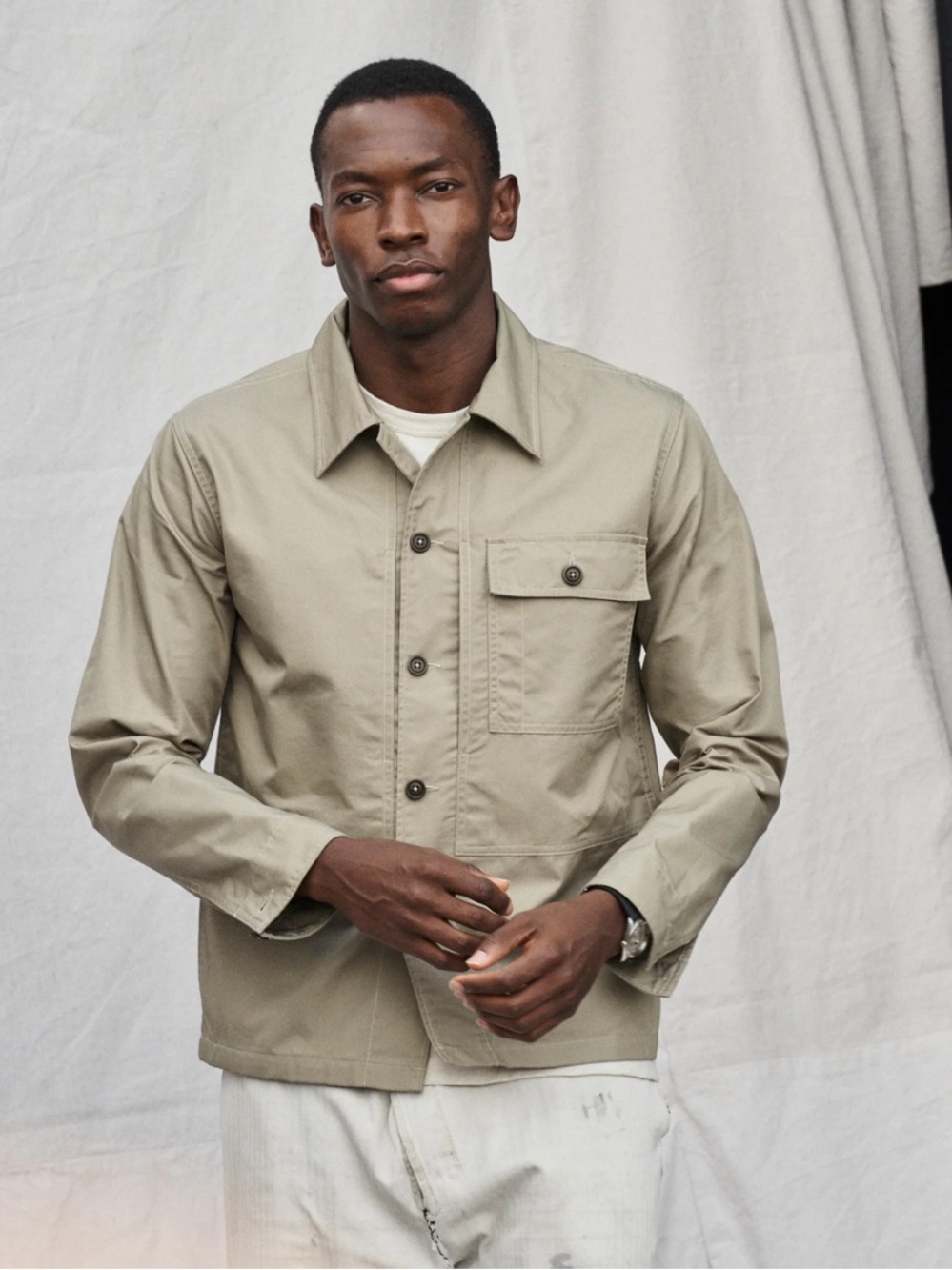 Buck Mason light sage storm stopper traveler shirt jacket men’s size M new